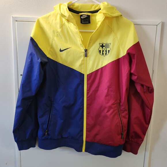 Nike FC Barcelona Colorblock Hooded Windbreaker Jacket - Picture 2 of 6